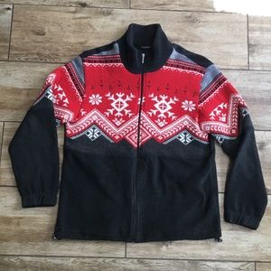 Mens F. LLI Campagnolo 1/2 Zip Nordic Design Sweater Gray Red Size Medium